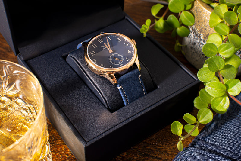DeJager Midnight rose gold plated luxury wristwatch