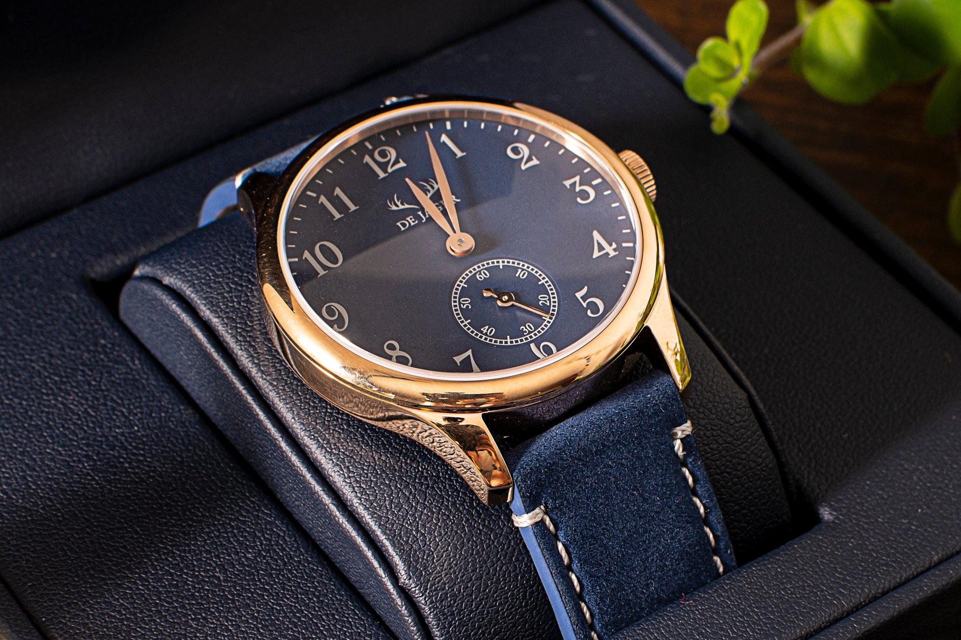DeJager Midnight rose gold plated luxury wristwatch