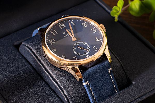 DeJager Midnight rose gold plated luxury wristwatch