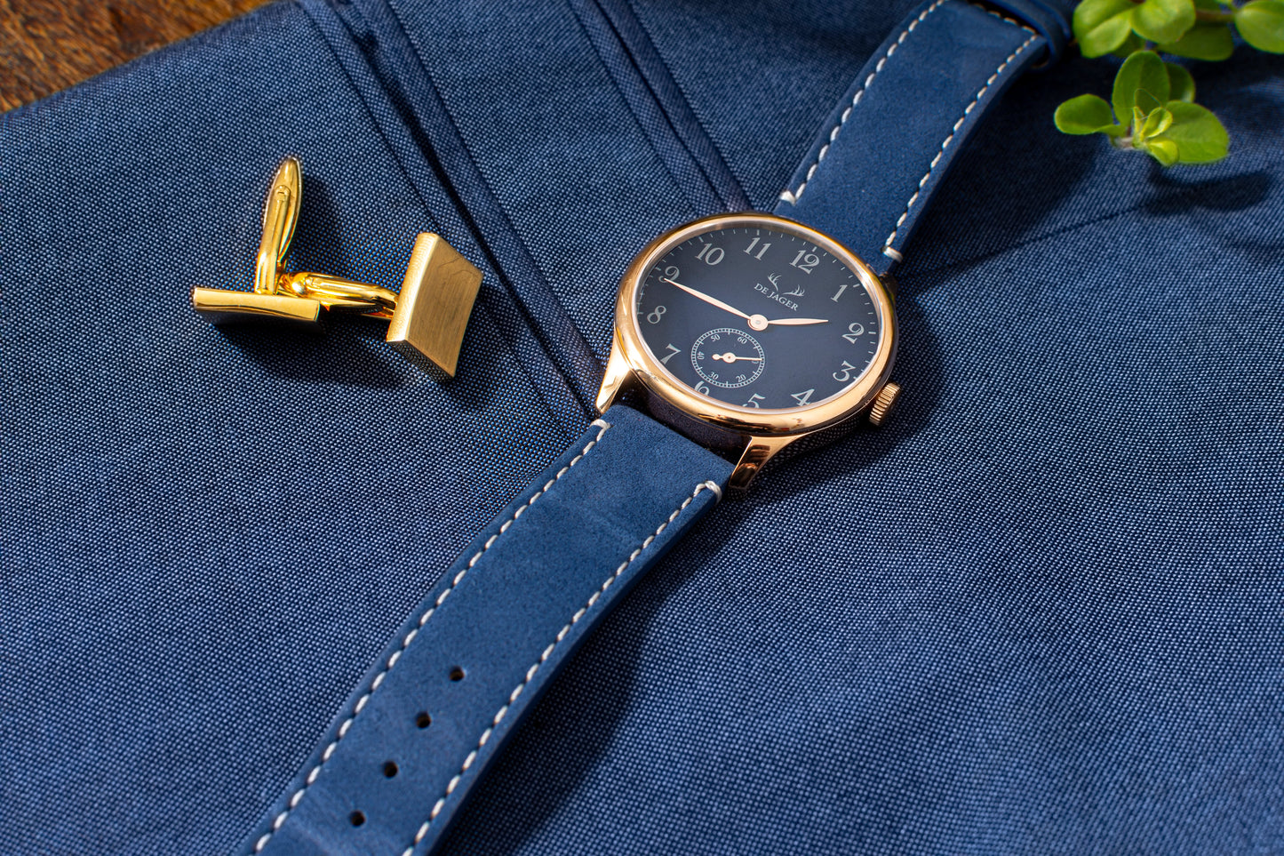 DeJager Midnight rose gold plated luxury wristwatch