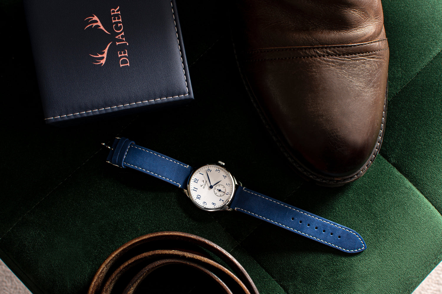 DeJager Blue men’s luxury watch with quick release strap