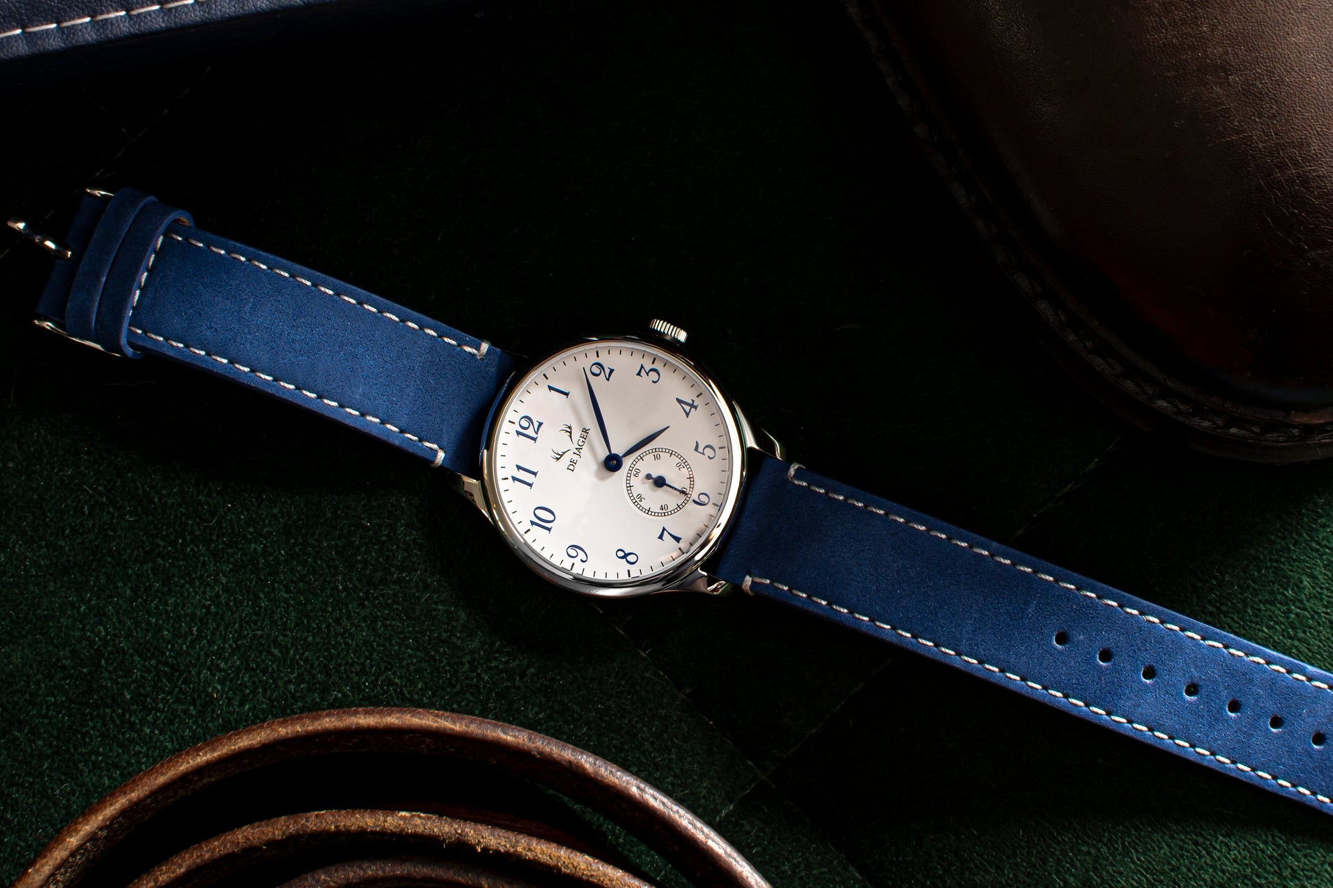 DeJager Blue men’s luxury watch with quick release strap