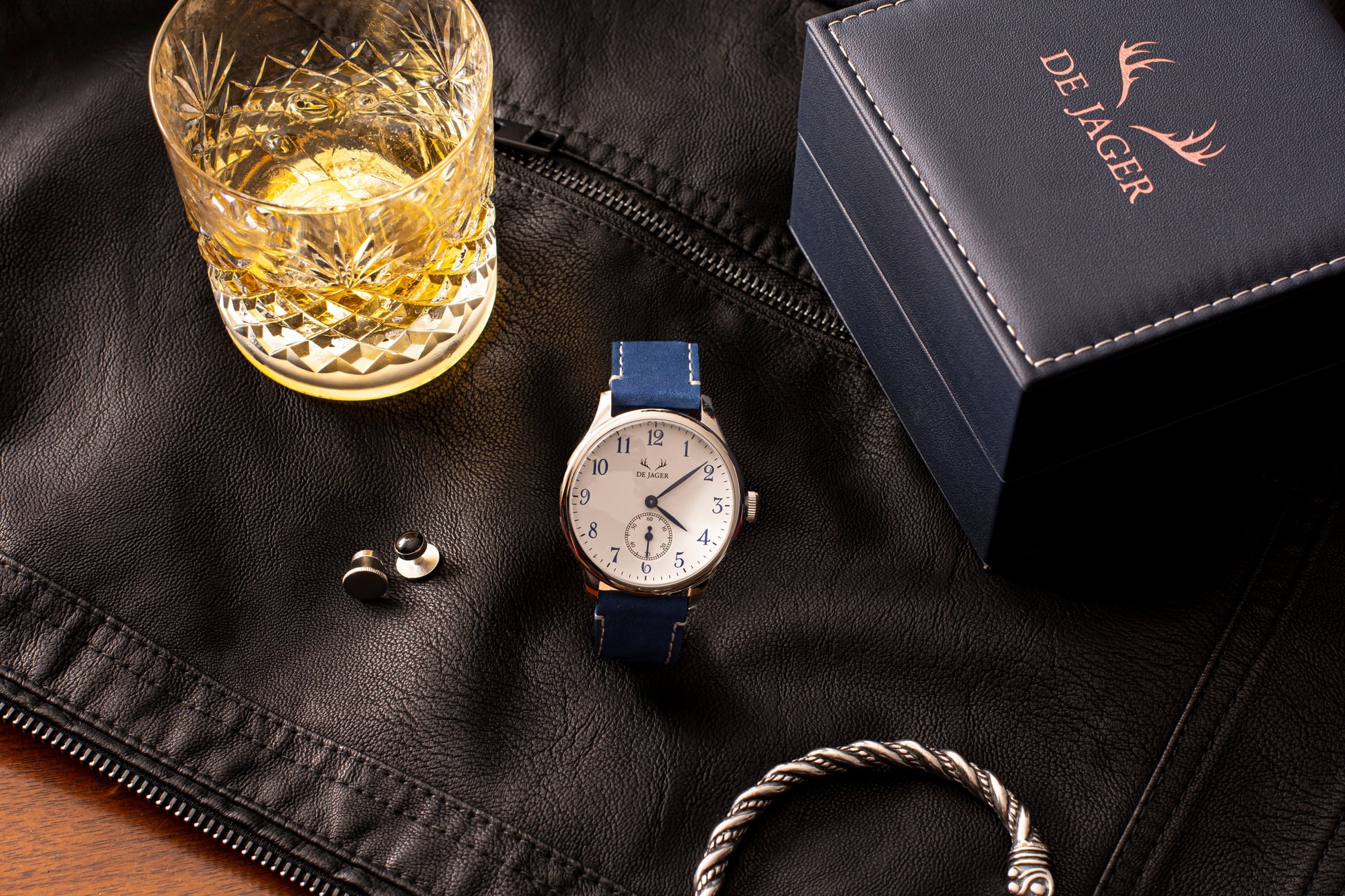 DeJager Blue men’s luxury watch with quick release strap